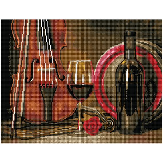 Almaz qaşlarla mozaika \ Алмазная мозаика \ Diamond painting Алмазная мозаика ТРИ СОВЫ "Натюрморт", 40*50см, холст на деревянном подрамнике, картонная коробка с