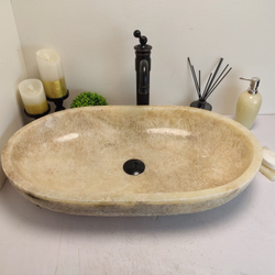 Раковина из оникса Oval Yellow Marmo OO-60659 70x40x13 из натурального камня