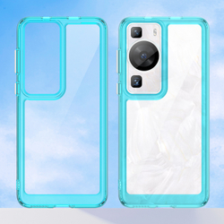 Усиленный чехол с мягкими рамками бирюзового цвета для Huawei P60 и P60 Pro, увеличенные защитные свойства