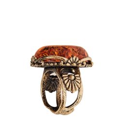 AM-2424 Кольцо «Весенний сад» (латунь, янтарь)