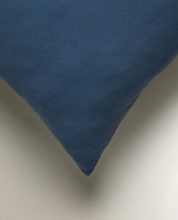 ZARA HOME ЛЬНЯНОЙ ЧЕХОЛ ДЛЯ ДЕКОРАТИВНОЙ ПОДУШКИ XXL, СИНИЙ