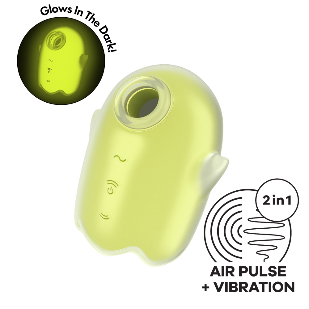 Светящийся вакуумный стимулятор Satisfyer Glowing Ghost, желтый