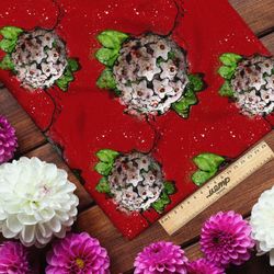 Ткань дюспо белые цветы шаровой формы