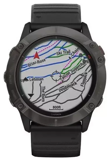 Умные часы Garmin Fenix 6X Pro Solar титановый DLC, серый/черный
