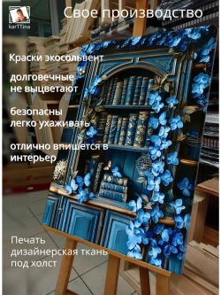 Картина "Синий вихрь", интерьерная 50х70см 1шт.