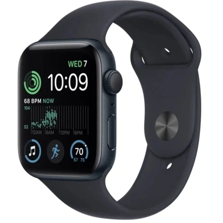 Умные часы Apple Watch SE 44 мм, Midnight Aluminium, Midnight Sport Band - M/L