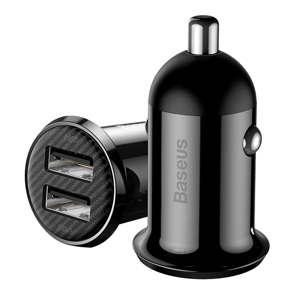 Автомобильное заряд. устр. Baseus Grain Pro 2USB 2.4A (CCALLP-01) черное