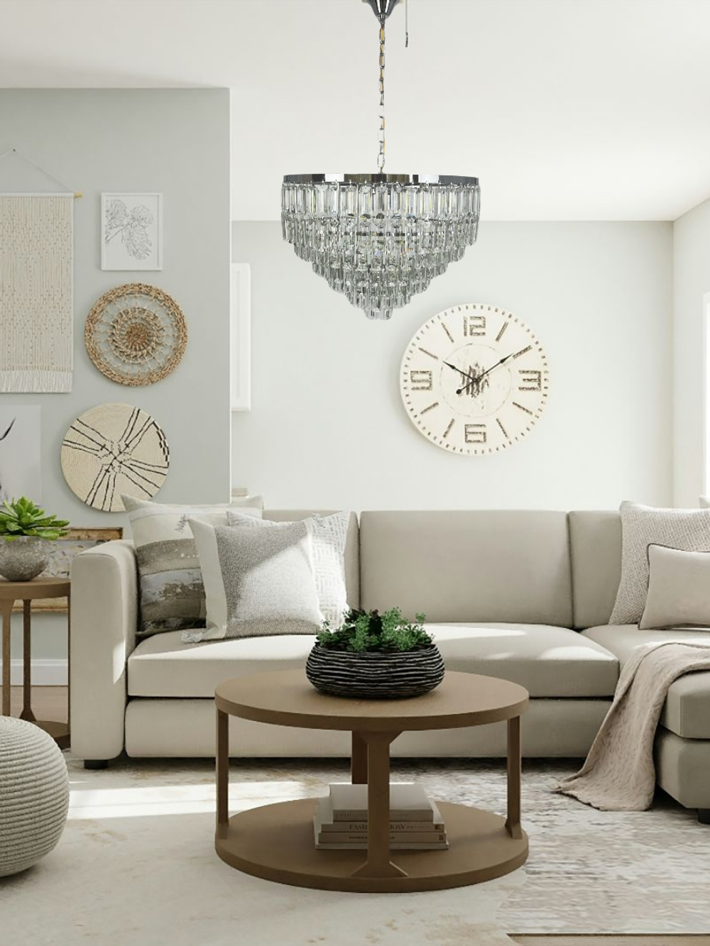 Люстра подвесная Lanbos Crystal, 11 ламп Е14, 440 Вт, до 25 кв м, хром