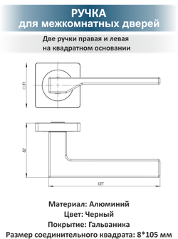 Ручка для межкомнатных дверей с заверткой Level
