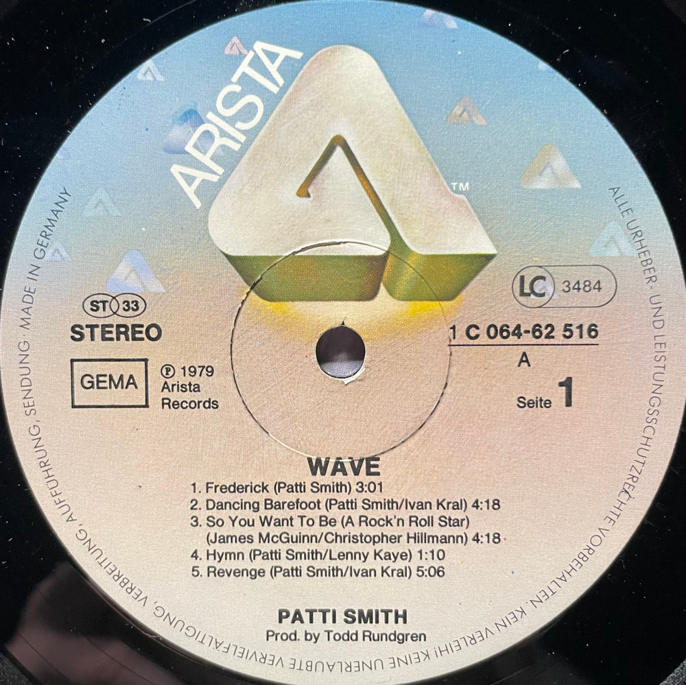 Patti Smith Group ‎– Wave (Германия 1979г.)