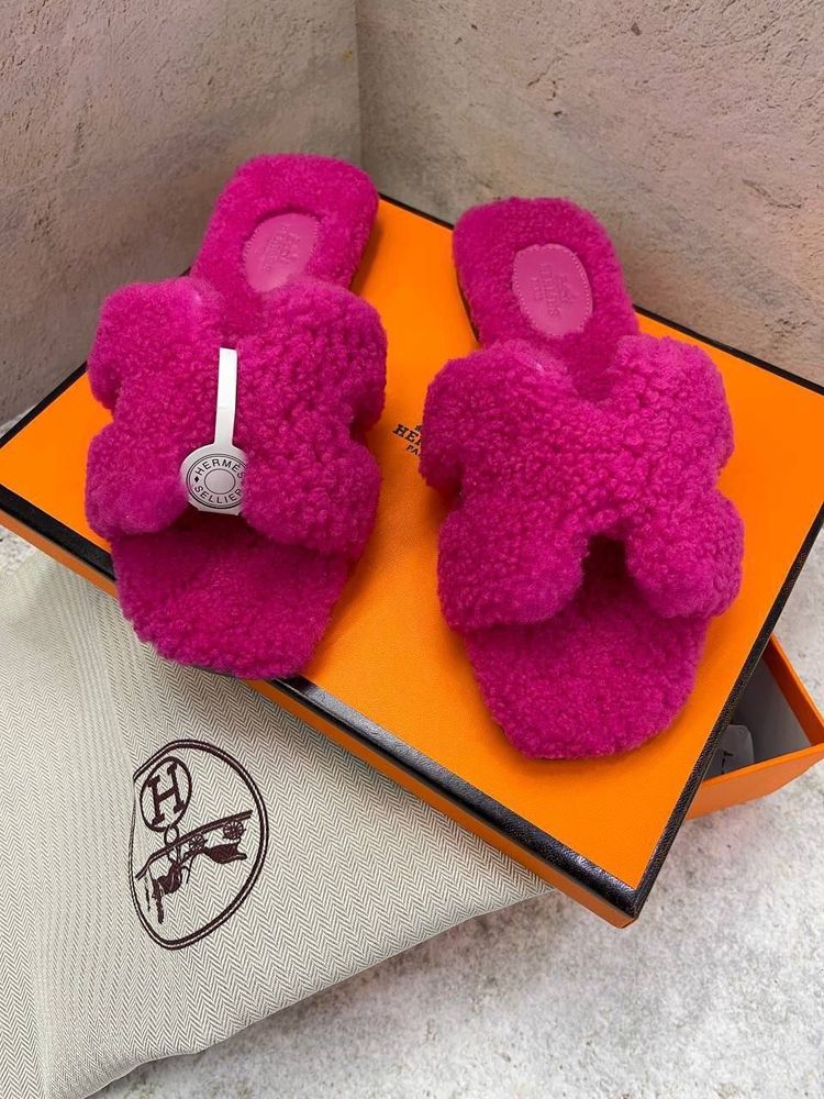 Шлепанцы Hermes из кожи крокодила