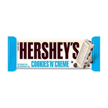 Шоколад Hershey`s Cookies N Creme Bar, белый с кусочками печенья, 40г (Малайзия)