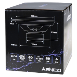 Колонки ARNEZI Crystal Sound С6, 16 см 3-х полосные, 2шт, , Max Вт ARNEZI A2010011