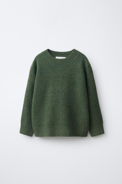ZARA ОДНОТОННЫЙ СВИТЕР, ЗЕЛЕНЫЙ