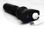 Черный фрикционный вибратор Silicone Vibrating & Thrusting Plug with Remote Control - 17,1 см. (Цвет: черный)