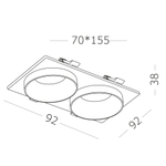 Светильник встраиваемый GU10 2х50W