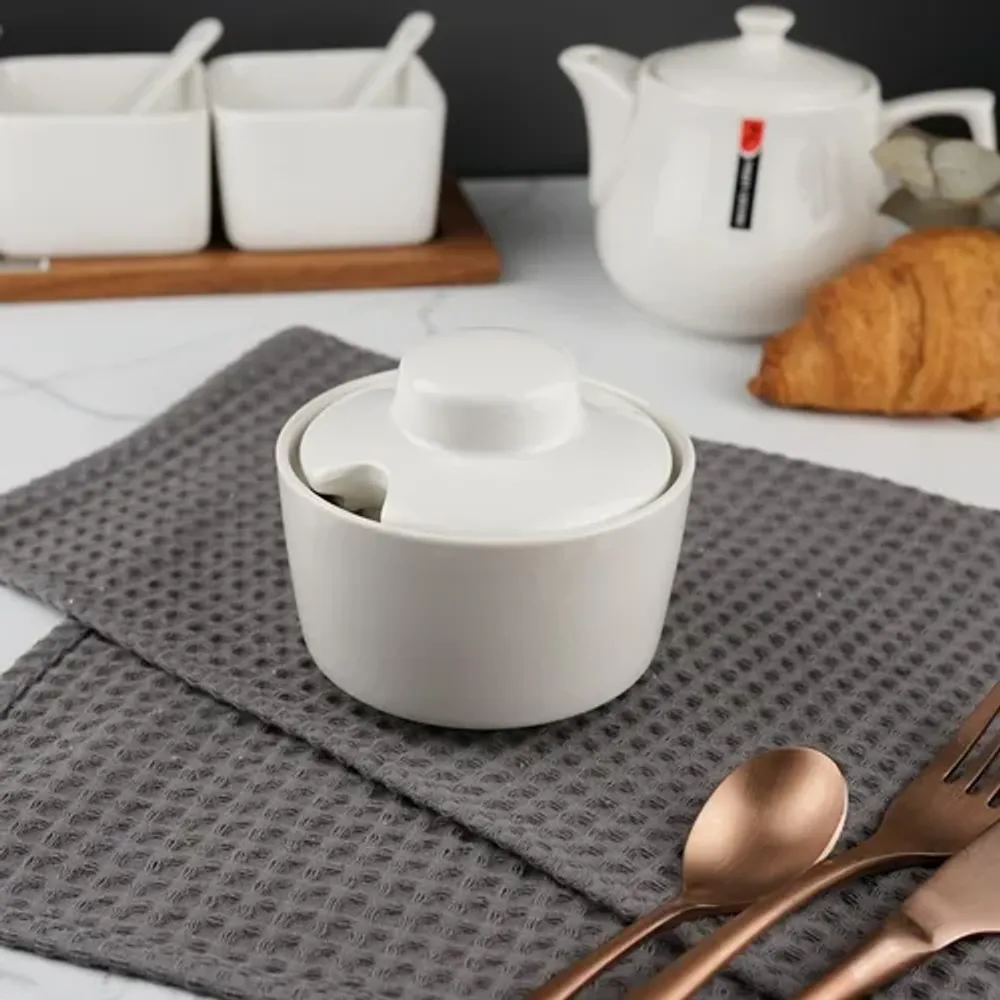 Сахарница d 9,5 см h8 см с крышкой белая фарфор P.L. Proff Cuisine [4]