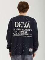 Мужской Лонгслив Crewneck Waffle Top - Splats - Navy Blue