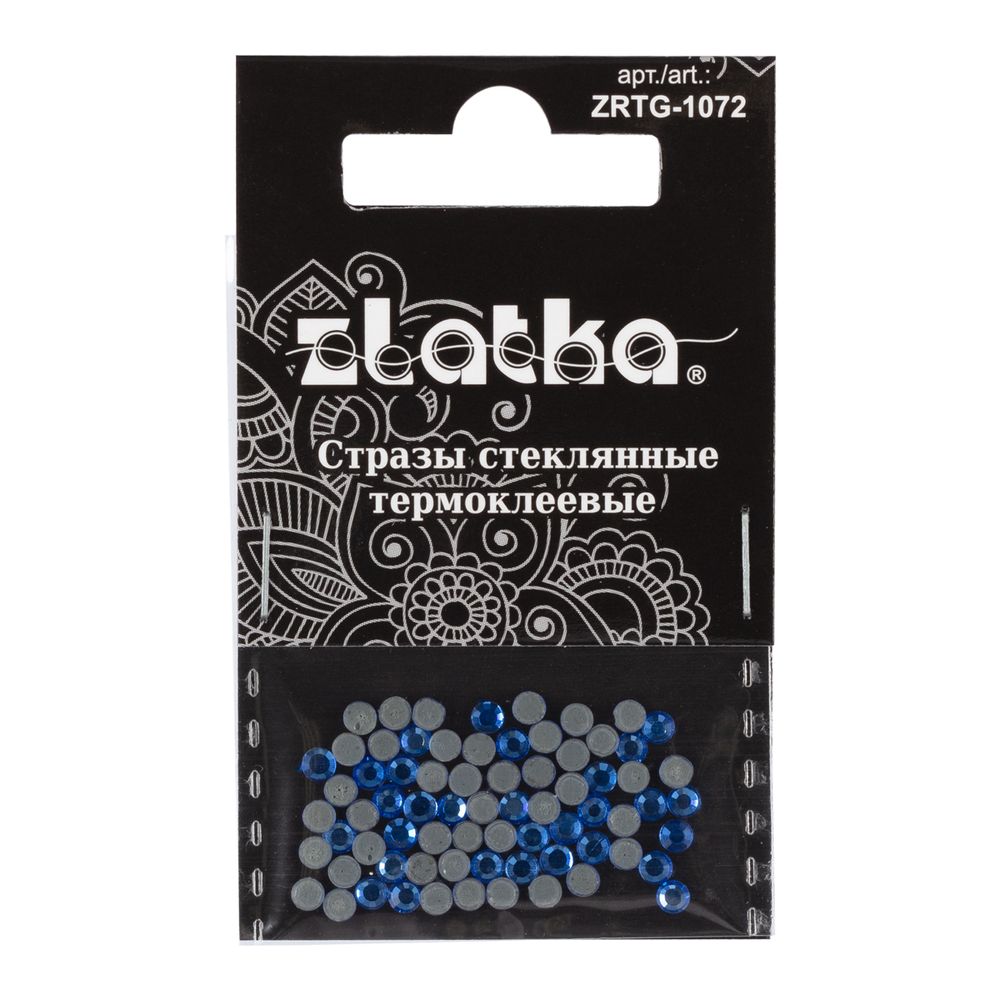 Стразы клеевые стекло 2.7 мм, 360 шт, SS10 №05 синий (Sapphire), Zlatka ZRTG-1072