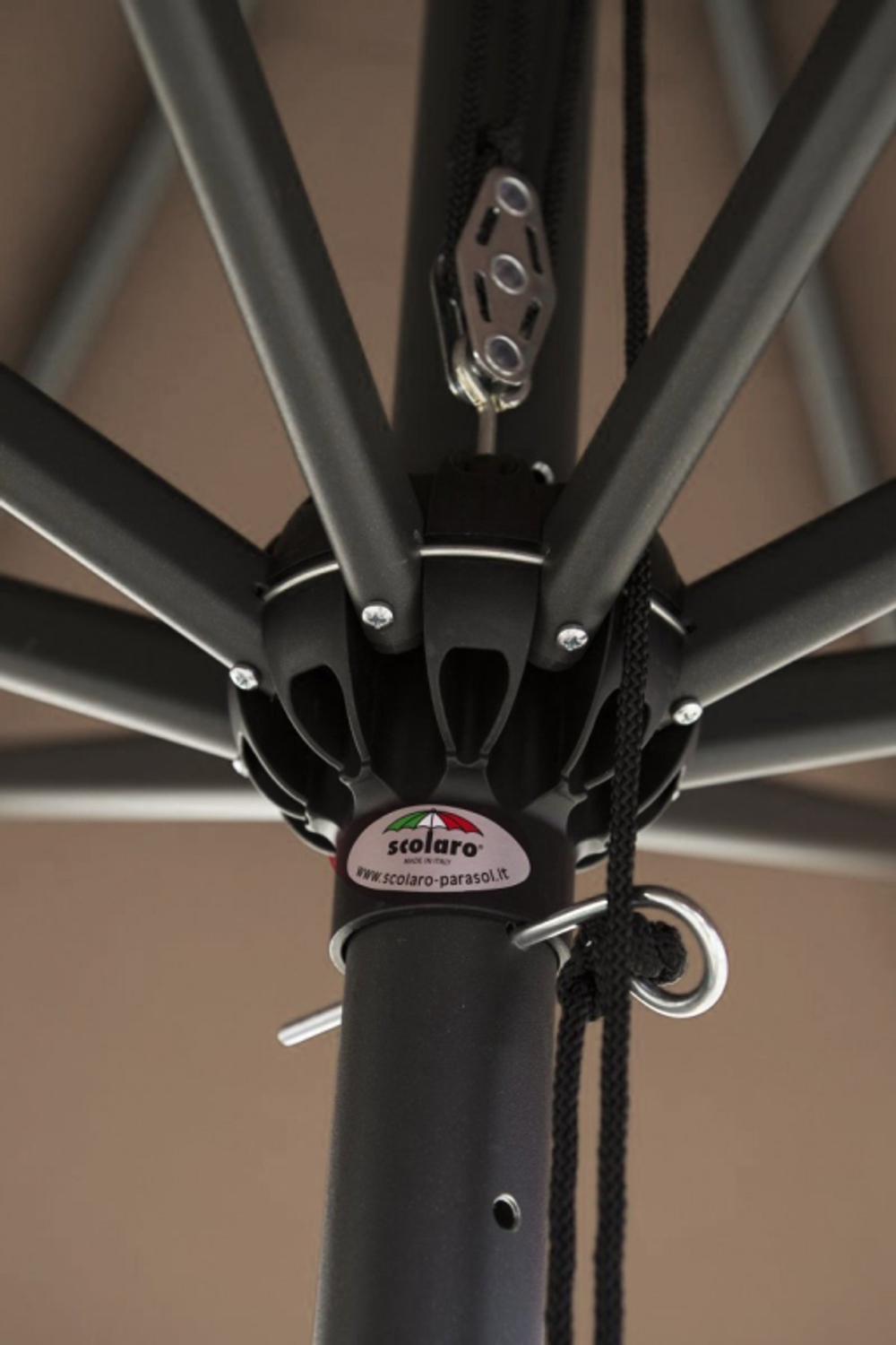 Зонт профессиональный 3х3 м Scolaro Napoli Standard, антрацит, черный
