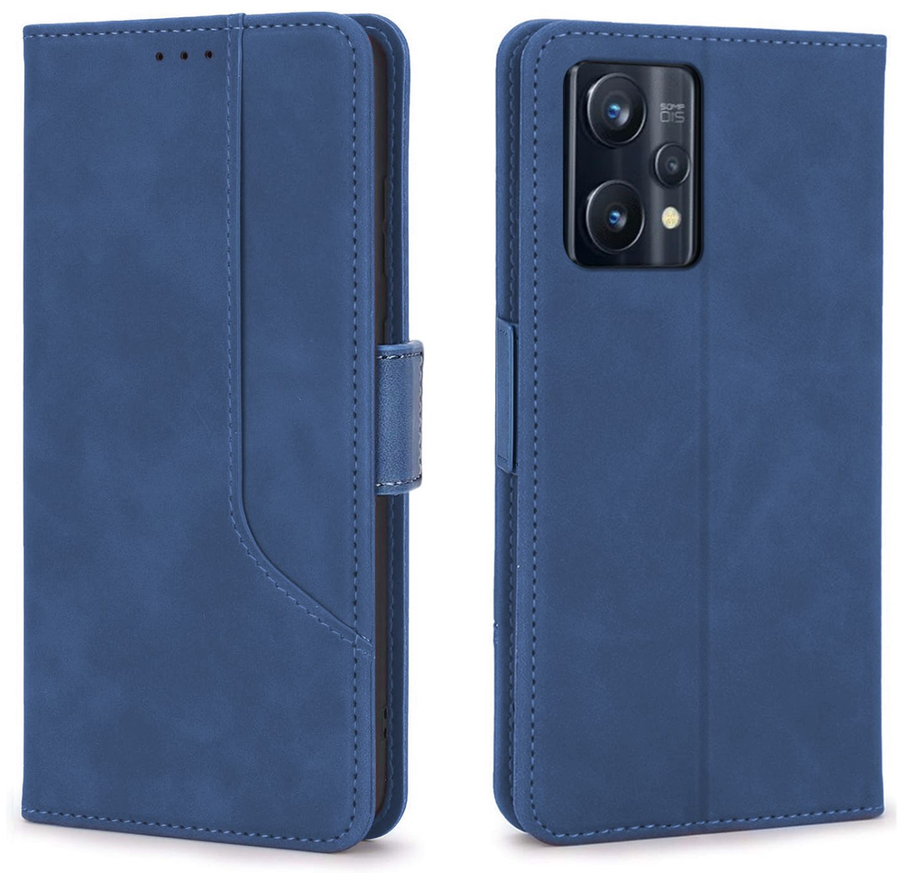 Стильный чехол-книжка из кожи для REALME 9 PRO+ и 9 4G (3521) с отделом для наличных, 3 слотами для карт и подставкой