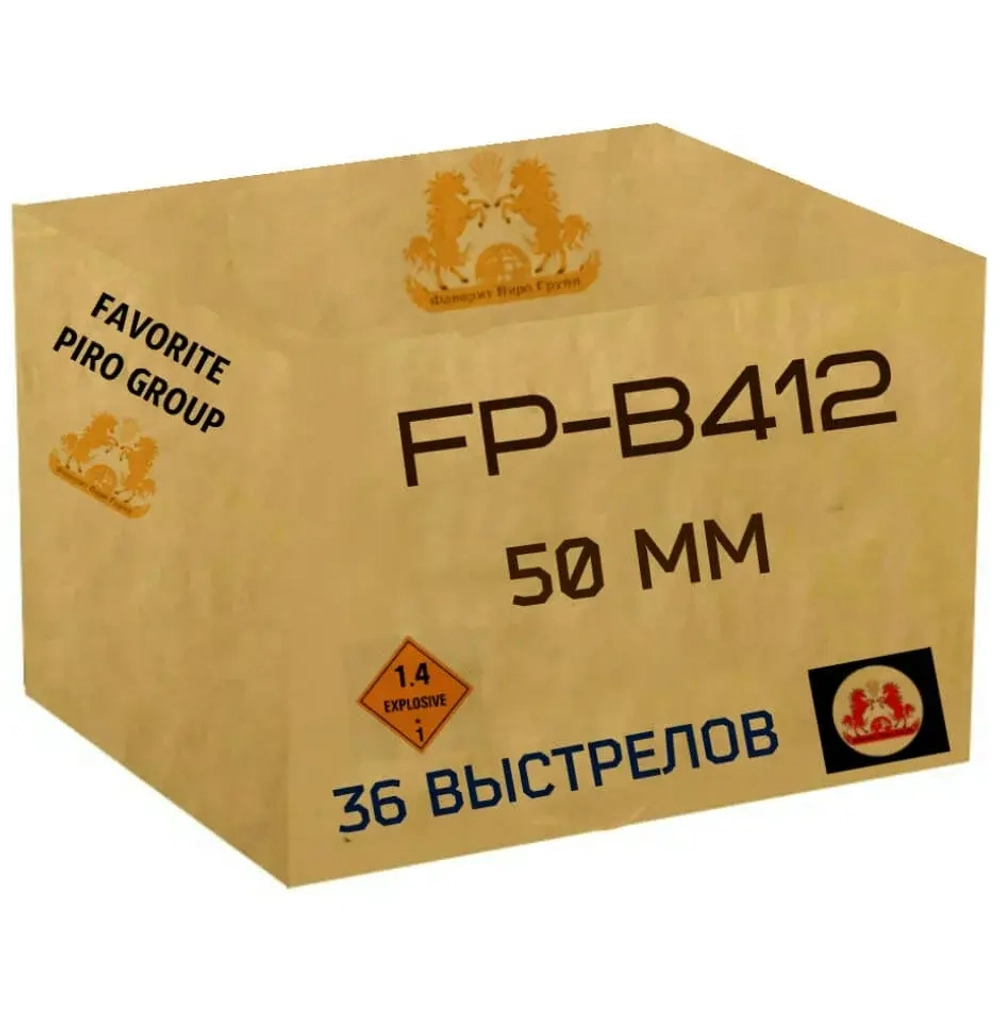 Батарея салютов Fp-b412 (FP-B412) от Фаворит Пиро Групп, 36 выстрелов, 50 мм