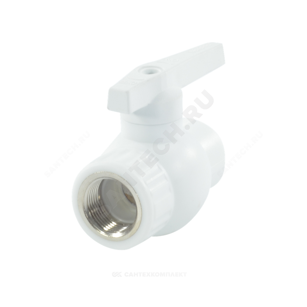 Кран шаровой PP-R комбинированный белый Дн 32х1" Ру25 ВР VALFEX 10144132