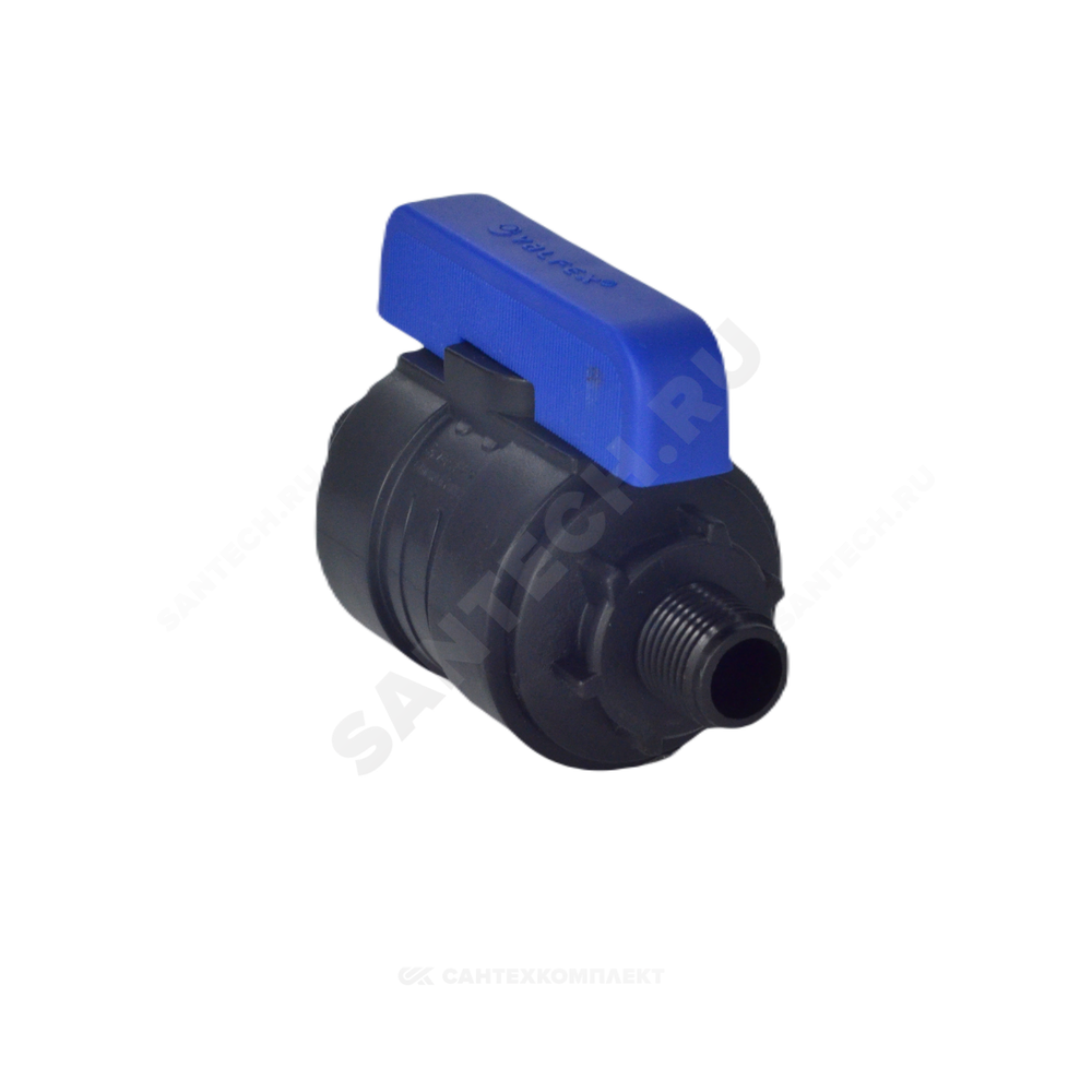 Кран шаровой компрессионный ПЭ Ду 16 3/4"x3/4" НР/НР Ру16 VALFEX 1210216034034