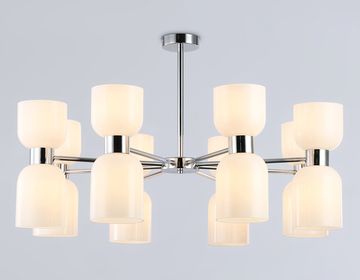 Люстра на штанге 16*E14 LH56085/16 СH/FR хром/белый матовый High Light Modern Ambrella