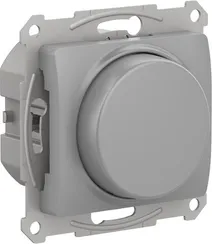 Светорегулятор поворотно-нажимной, LED, RC, 400 Вт Systeme Electric Glossa Алюминий GSL000323