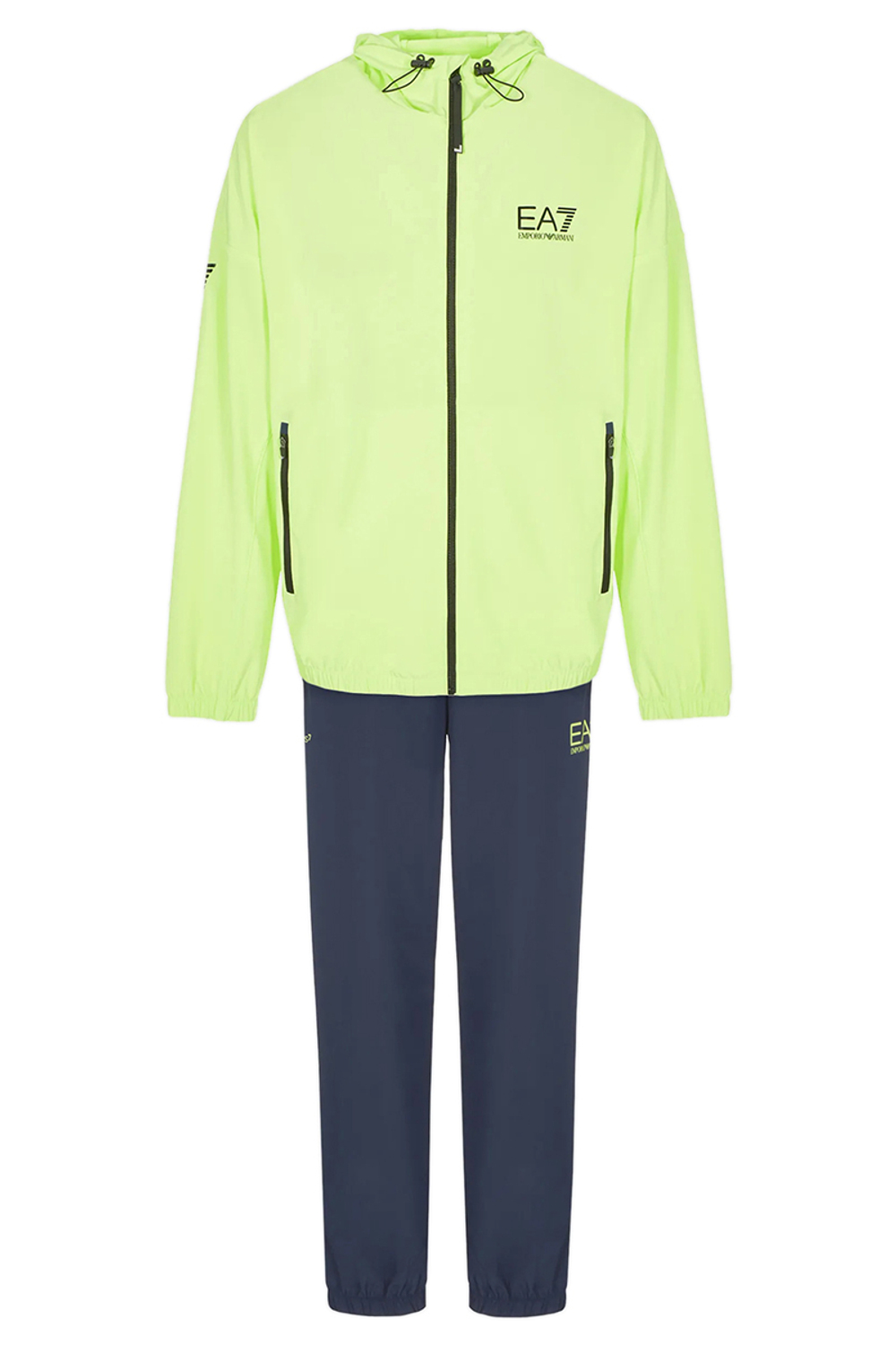 Мужской теннисный костюм EA7 Man Woven Tracksuit - l. green/blue