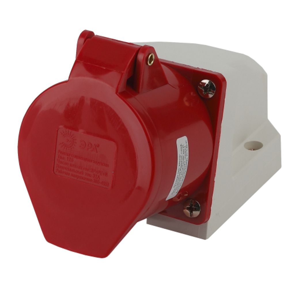 Розетка ЭРА R(OUT)-32-3P-PE-N-IP44 стационарная наружная 125 3Р+РЕ+N 32А 380В IP44 | Электротовары