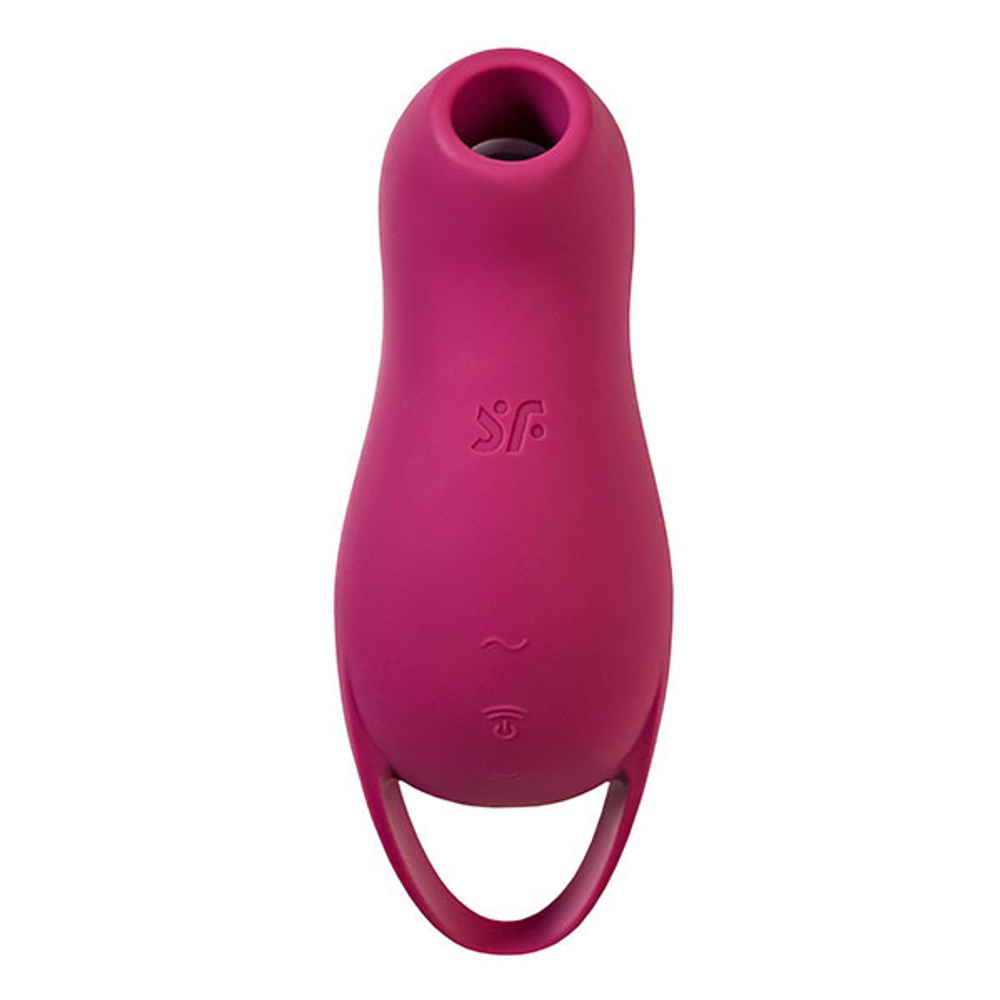 Малиновый вакуум-волновой стимулятор клитора с вибрацией 13,9см Satisfyer Pocket Pro 1