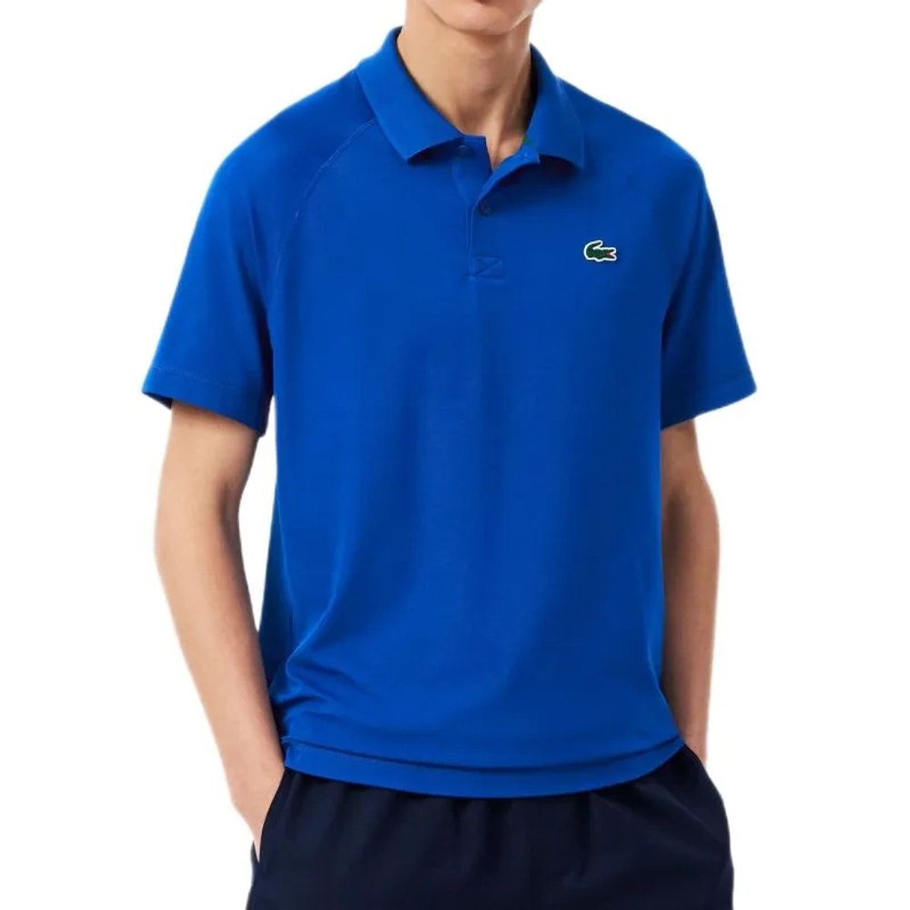 Мужское теннисное поло Lacoste Regular Fit Ultra Dry Sport - gentian blue