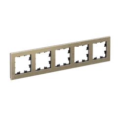Рамка каменная на 5 постов Systeme Electric AtlasDesign Nature Латунь ATN312205