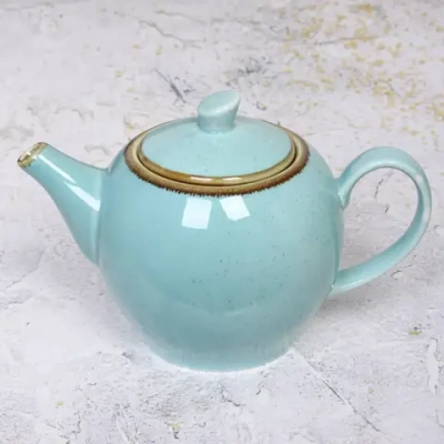 Чайник заварочный керамический 1200мл «Tiffany Blue» 23*14*14см