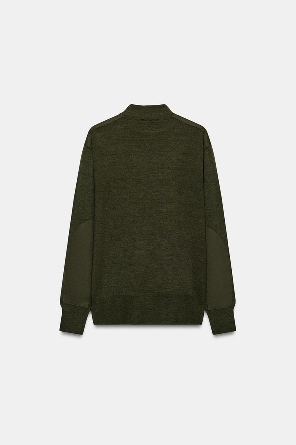 ZARA СВИТЕР С КОНТРАСТНЫМИ ВСТАВКАМИ НА ПЛЕЧАХ, ХАКИ
