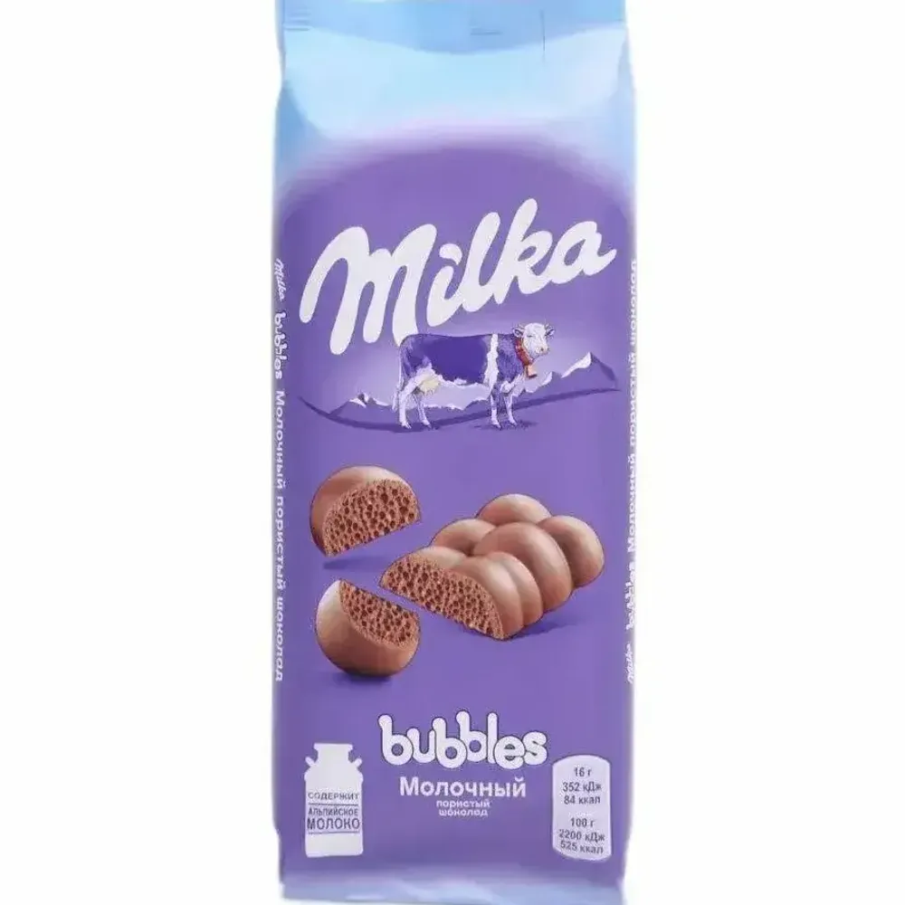 Шоколад Милка Bubbles молочный пористый 76г