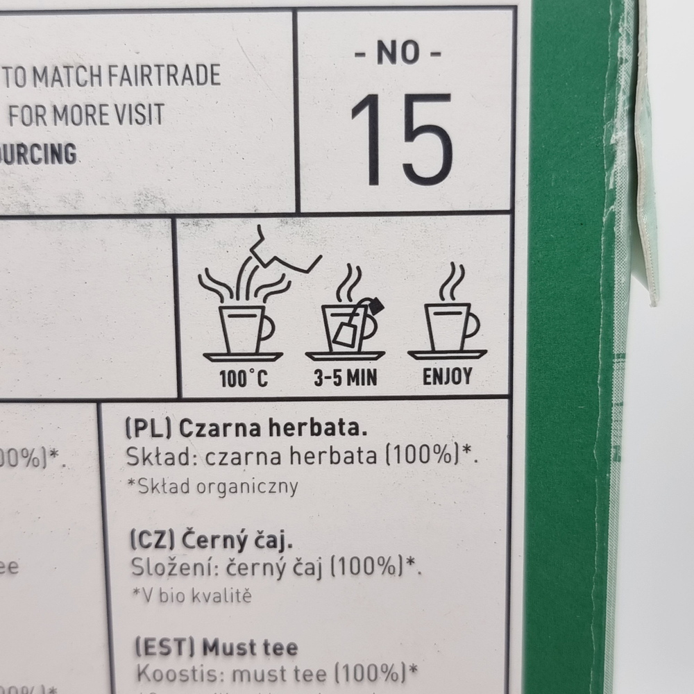 Черный органический чай Bradley's Organic No. 15 English Blend 25 шт (50 г) (Великобритания)