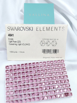 Браслет Миражи с розовыми кристаллами-кубиками Swarovski