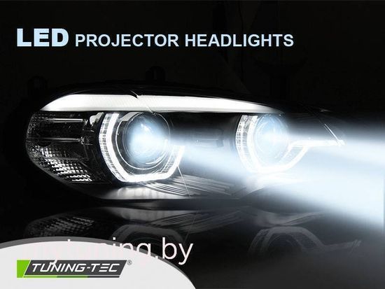 СВЕТОДИОДНЫЕ ФАРЫ ANGEL EYES LED DRL BLACK для BMW X5 E70 07-13