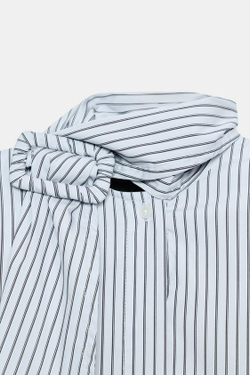 ZARA РУБАШКА В ПОЛОСКУ С ПОДПЛЕЧНИКАМИ И ПРЯЖКОЙ, НЕБЕСНО-ГОЛУБОЙ