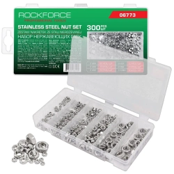 Гайки нержавеющие 3-10мм, набор 300пр. RockFORCE RF-06773