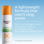 Eucerin, Clear Skin, легкий солнцезащитный лосьон для лица, SPF 50, без отдушек, 75 мл (2,5 жидк. унции)