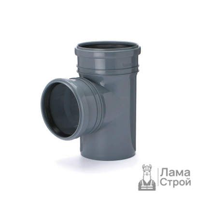 Тройник ПВХ 110 × 110/90 безнапорный серый