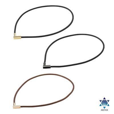 Ожерелье MG CHOPPER SQUARE, МЕТАХ, золотисто-черное, 50 см.