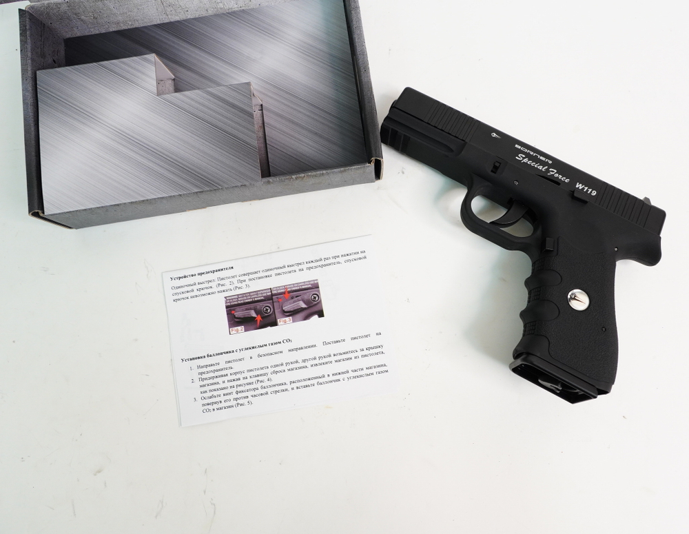 Пистолет пневматический Borner W119  (GLOCK 17) 4,5 мм