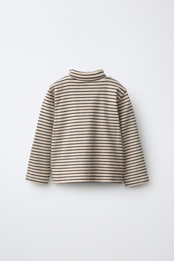 ZARA ФУТБОЛКА В ПОЛОСКУ, ЦВЕТ СЛОНОВОЙ КОСТИ