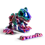 Динозавр-скелет Ти-Рекс (T-rex Dino) с косточкой, гибкая фигурка, красно-сине-зеленый