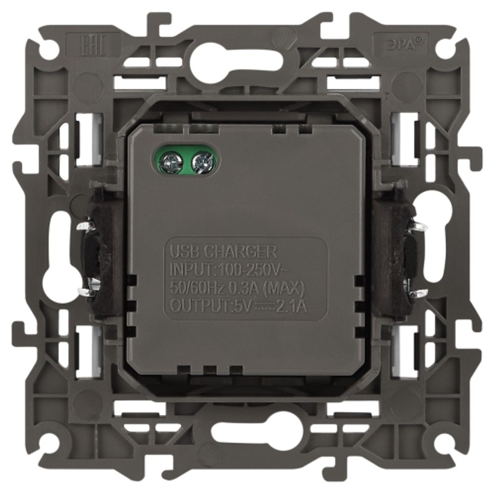 14-4110-01 ЭРА Устройство зарядное USB, 230В/5В-2100мА, IP20, Эра Elegance, белый | Эра Elegance